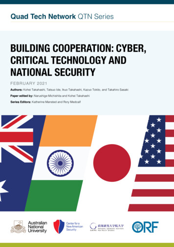 Building Cooperation: Cyber, Critical Technology And National Security