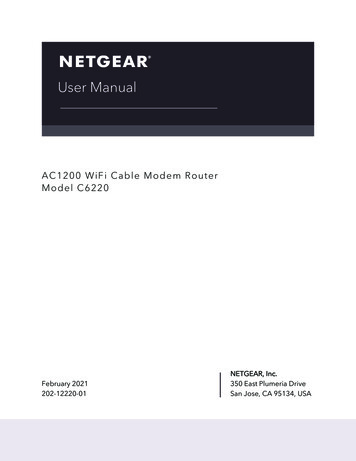 AC1200 WiFi Cable Modem Router Model C6220 User Manual