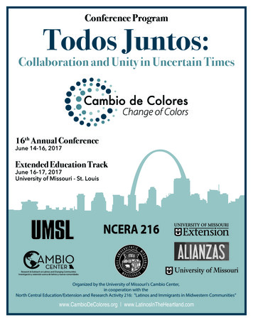 Conference Program Todos Juntos - University Of Missouri