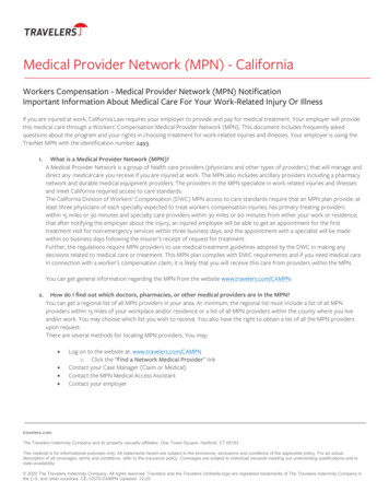 Medical Provider Network (MPN) - California - Travelers