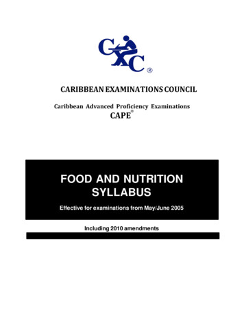Food And Nutrition - CXC