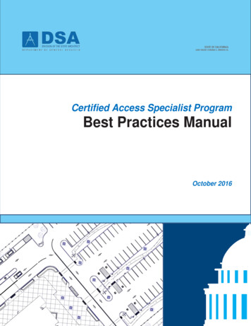CASp Best Practices Manual - Wccginc 