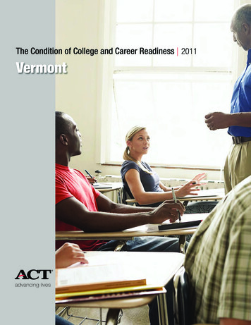 The Condition Of College And Career Readiness 2011: Vermont
