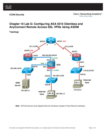 Chapter 10 Lab G: Configuring ASA 5510 Clientless And .