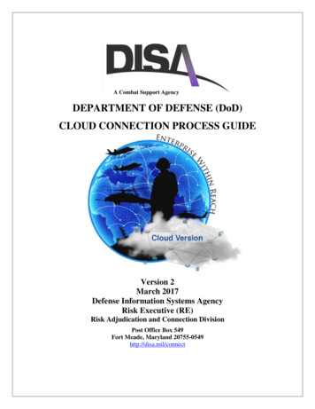 A Combat Support Agency DEPARTMENT OF DEFENSE (DoD) CLOUD . - DISA