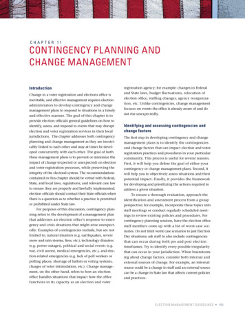 CONTINGENCy PLANNING AND ChANGE MANAGEMENT