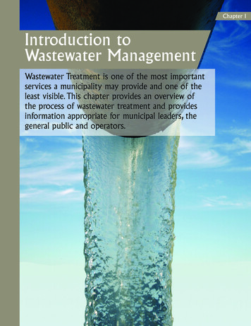 Chapter 1 Introduction To Wastewater Management