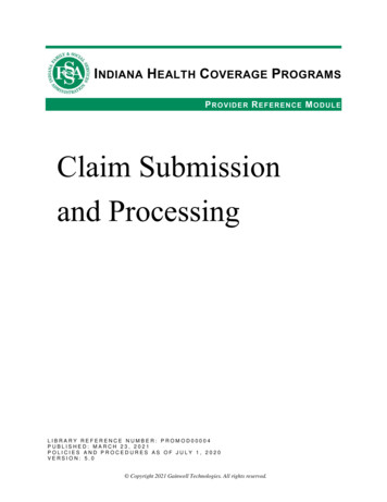 Claim Submission And Processing - Indiana