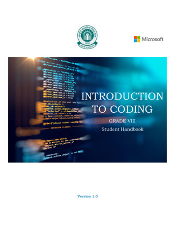 INTRODUCTION TO CODING