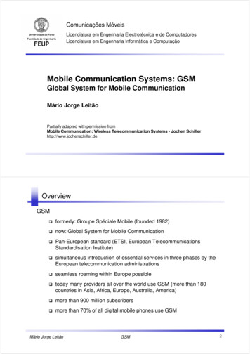 Mobile Communication Systems: GSM - UP