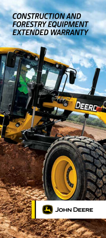 Construction And Forestry Equipment Extended Warranty