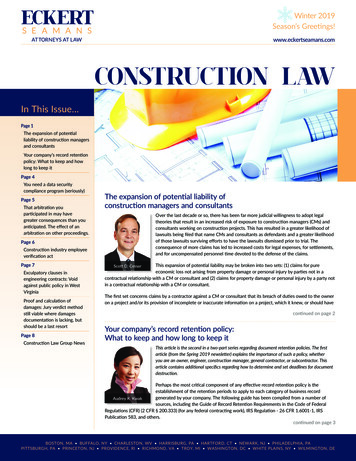  Eckertseamans CONSTRUCTION LAW