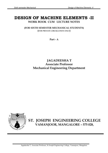 DESIGN OF MACHINE ELEMENTS -II - National 