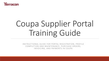 Coupa Supplier Portal Customer Setup Guide - Terracon