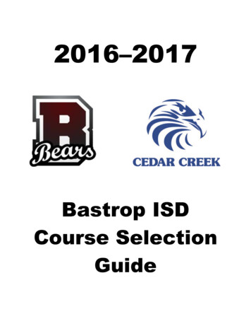 Bastrop ISD Course Selection Guide - Bastrop High School
