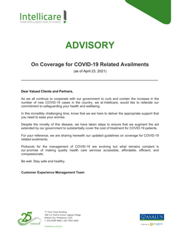 On Coverage For COVID-19 Related Availments - Intellicare .ph