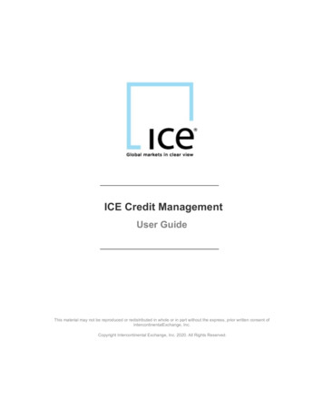 Credit Management User Guide - The ICE