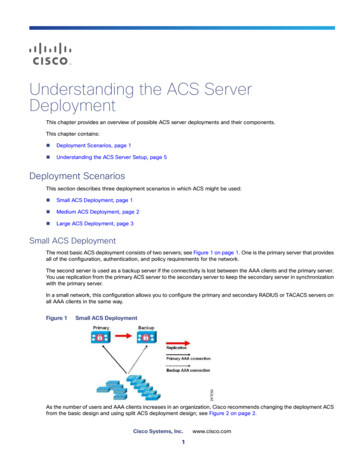Understanding The ACS Server Deployment - Cisco