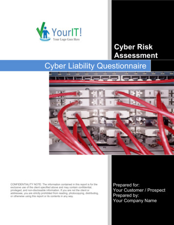 Cyber Liability Questionnaire - RapidFire Tools