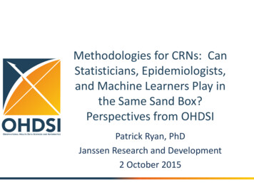 Methodologies For CRNs: Can Statisticians . - MDEpiNet Site