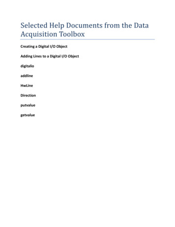 Selected Help Documents From The Data Acquisition Toolbox
