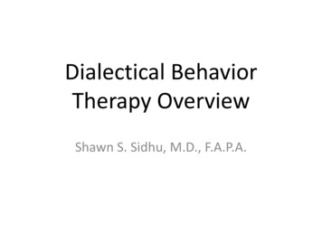 Dialectical Behavior Therapy - Indian Health Service