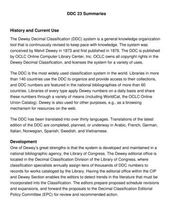 DDC 23 Summaries History And Current Use - OCLC