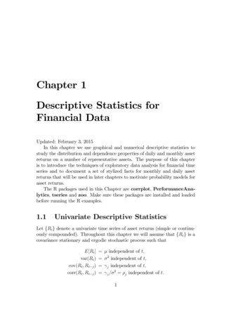 Chapter 1 Descriptive Statistics For Financial Data