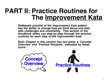 PART II: Practice Routines For The Improvement Kata