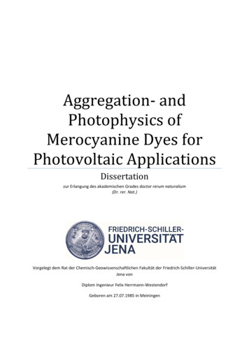Aggregation- And Photophysics Of Merocyanine Dyes For .