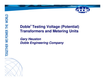 Doble Testing Voltag: Potential Transformers And Metering .