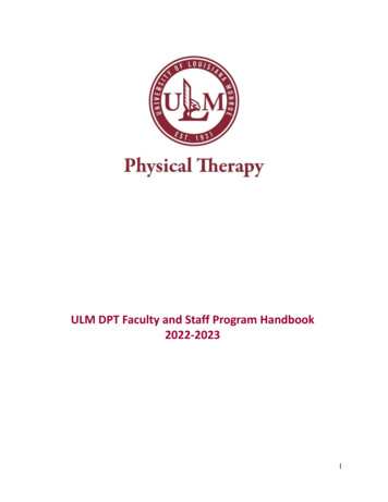 Handbook Program Faculty And Staff - Ulm.edu