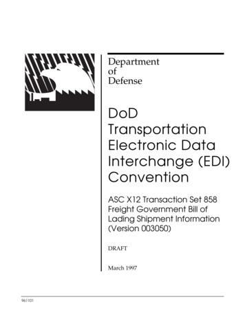 DoD Transportation Electronic Data Interchange (EDI . - USTRANSCOM
