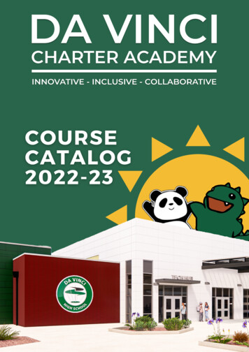 Da Vinci Charter Academy Course Catalog 2022-2023