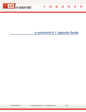 E-automate 8.1 Upgrade Guide