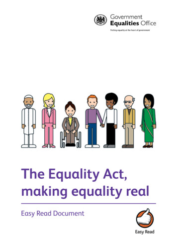 The Equality Act, Making Equality Real