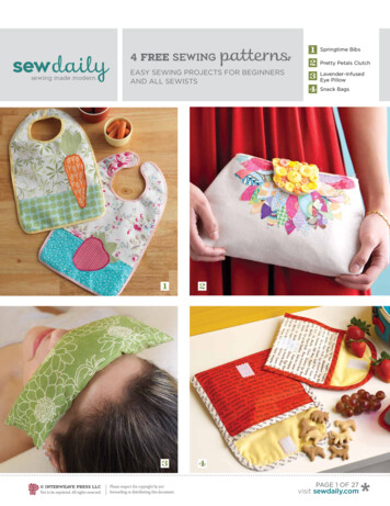 Sewdaily 2 EaSy SewIng ProjeCtS For BegInnerS 3 Sewing .