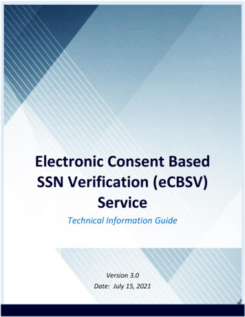 Electronic Consent Based SSN Verification (eCBSV) Service