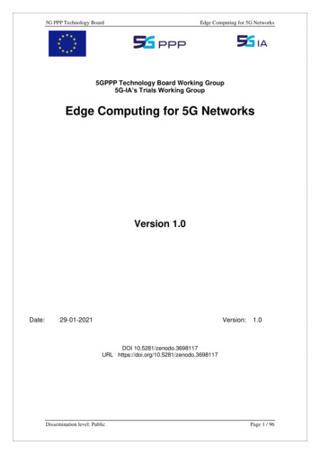 Edge Computing For 5G Networks - 5G-PPP