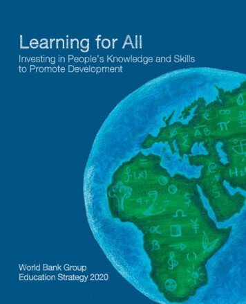 Learning For All - World Bank