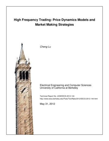 High Frequency Trading: Price Dynamics Models And 