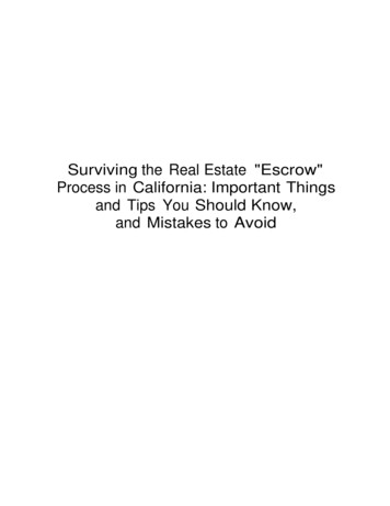 Surviving The Real Estate 'Escrow' Process In California: Important .