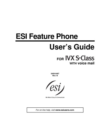 ESI Feature Phone User’s Guide - Nusound