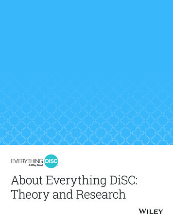 About Everything DiSC: Theory And Research