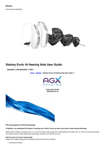 Starkey Evolv AI Hearing Aids User Guide - Manuals 