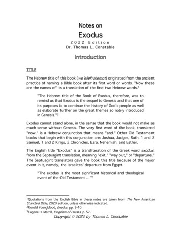 Notes On Exodus - Plano Bible Chapel