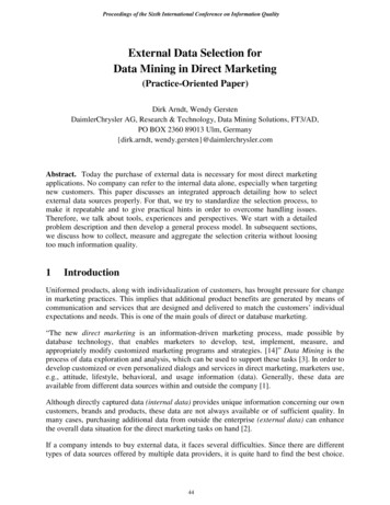 External Data Selection For Data Mining In Direct Marketing