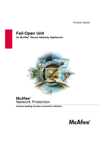 Fail-Open Unit For McAfee Secure Gateway Appliances Product Guide