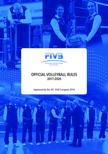 OFFICIAL VOLLEYBALL RULES - FIVB