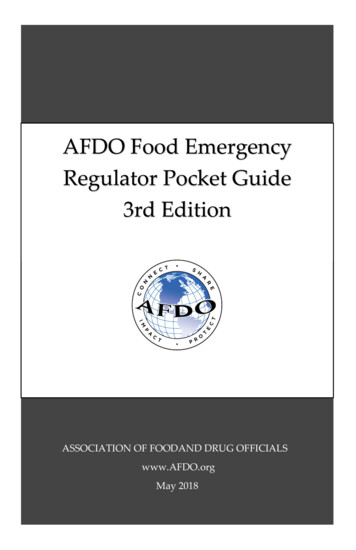 Food Emergency Pocket Guide - AFDO